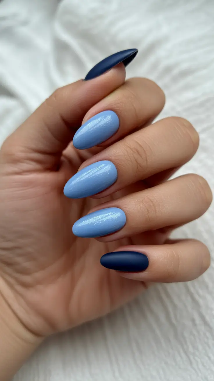 blue christmas nails winter Soft Matte Horizon