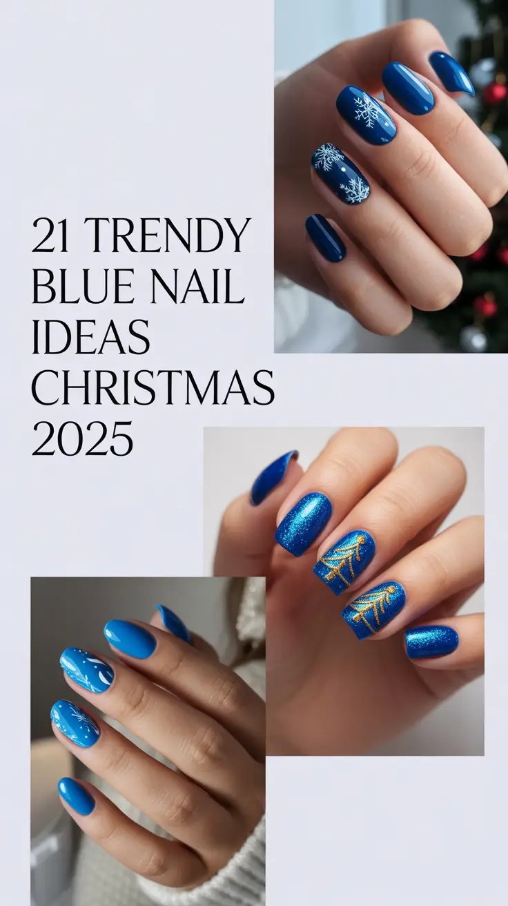 Trendy Blue Nail Ideas Christmas 2025: Icy & Sparkly Winter Designs You’ll Love