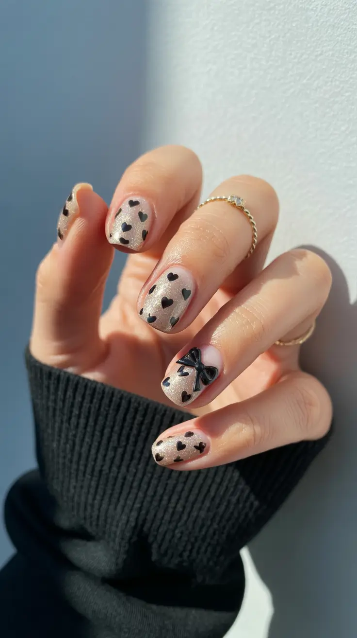 short-winter-nails-2026-Black-Hearts-Champagne