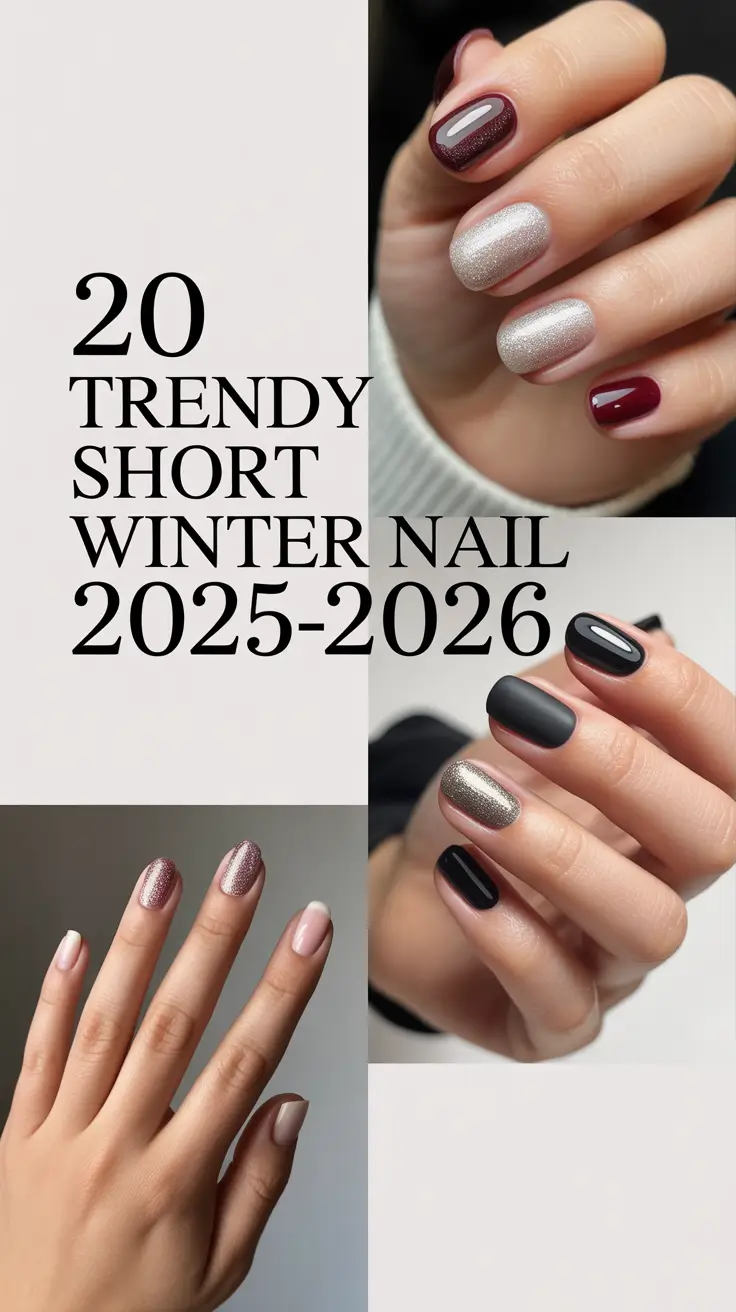 Trendy Short Winter Nail 2025–2026: Cute Christmas Ideas & Frosty Designs