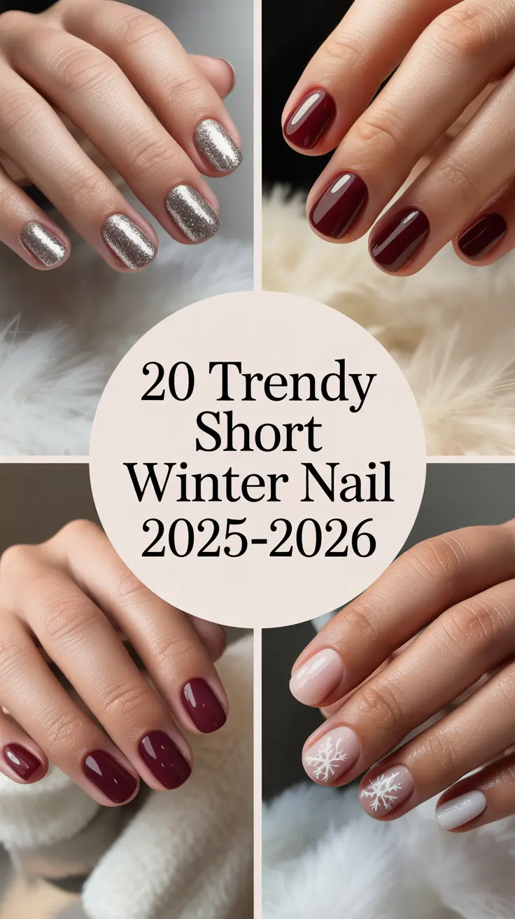 Trendy Short Winter Nail 2025–2026: Cute Christmas Ideas & Frosty Designs