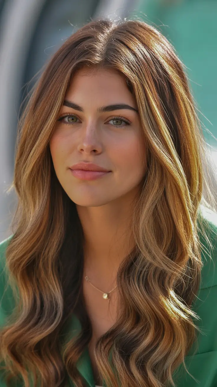 winter brunette hair color balayage caramel Golden Brunette with Caramel Dimension