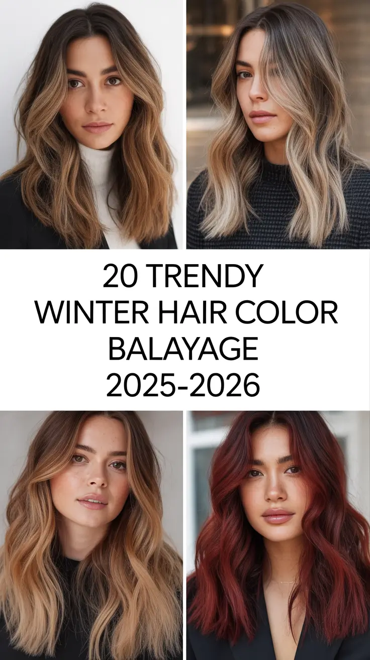 Trendy Winter Hair Color Balayage 2025–2026: Bright, Brunette & Blond Ideas for Fall and Beyond