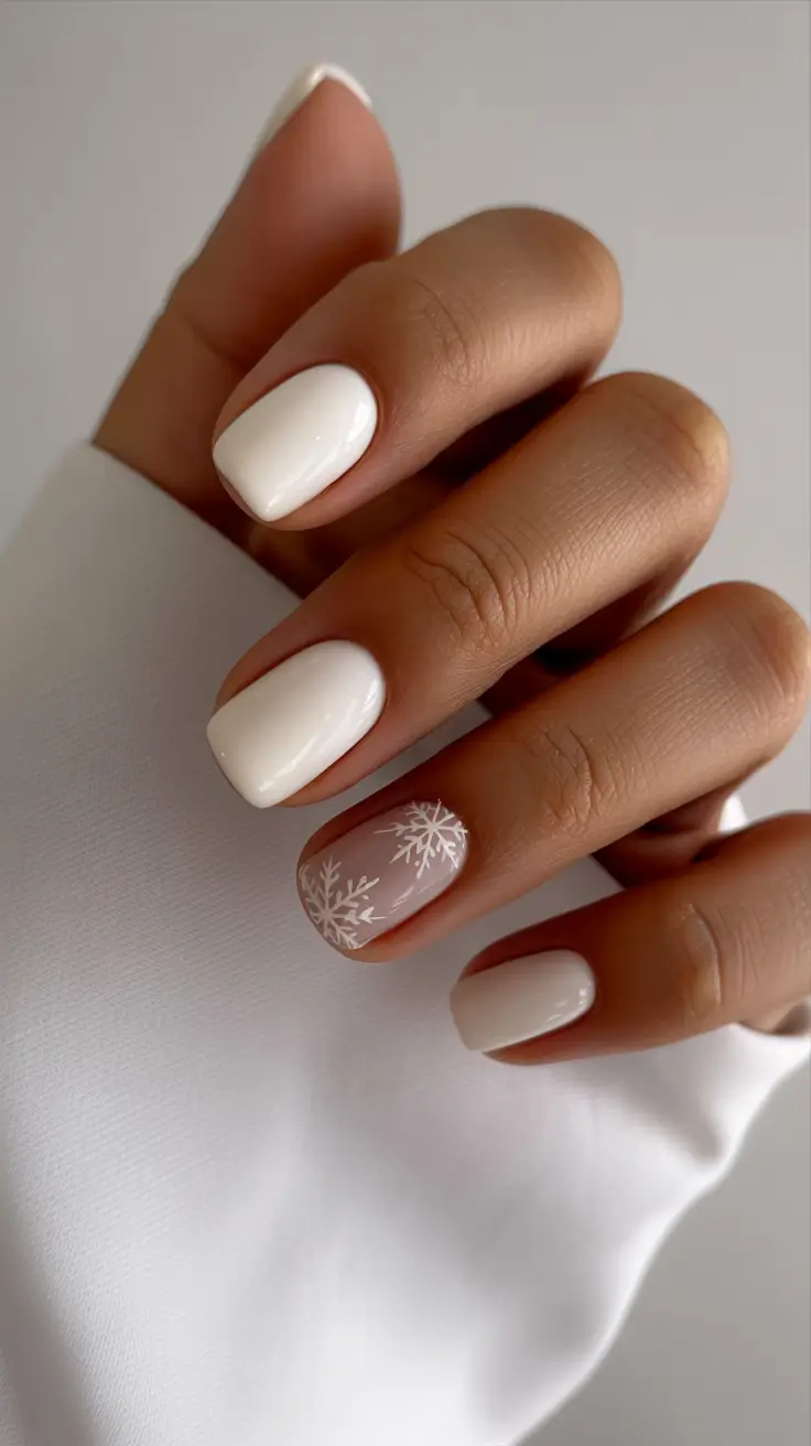 white christmas nails 2025 soft vanilla snow