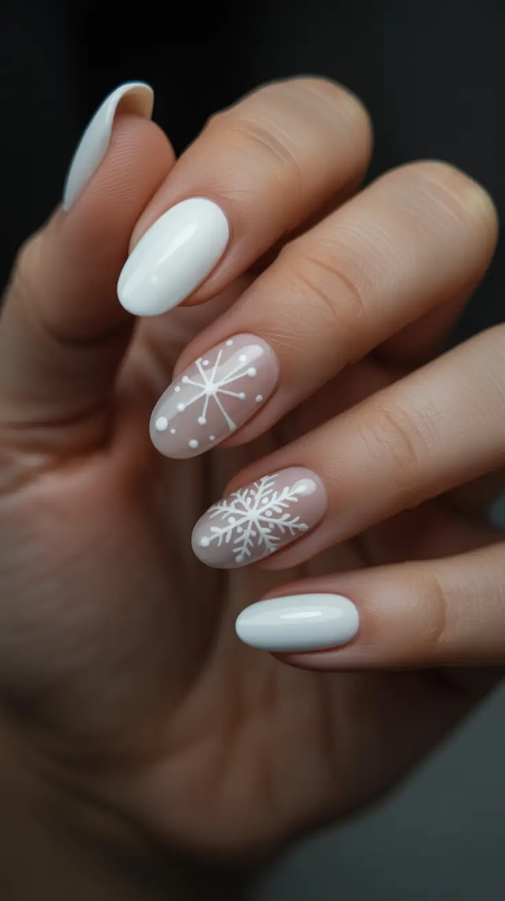 white christmas nails 2025 frost kissed minimal