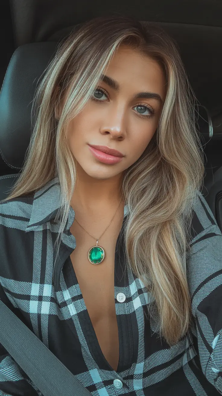 medium length haircut winter color Cool Blonde Balayage With Face Framing