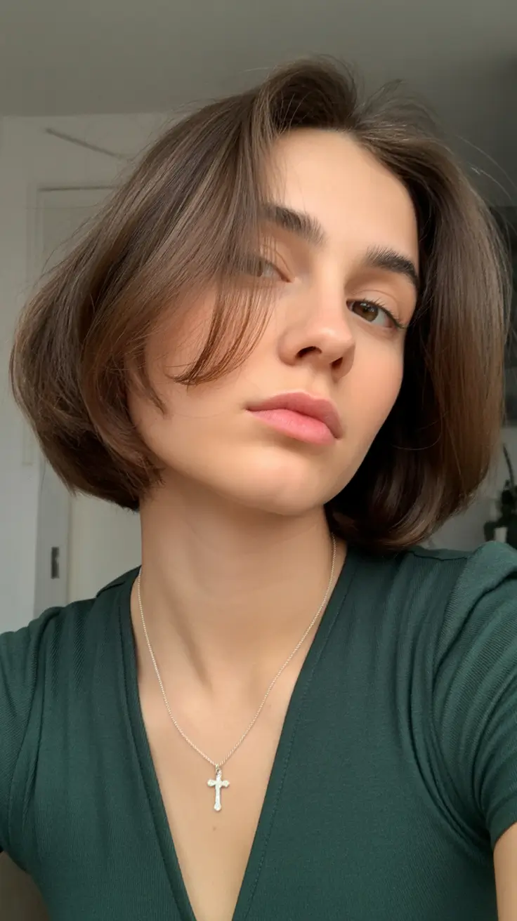 winter hair color short bob haircuts brown Textured Brown Bob With Layers