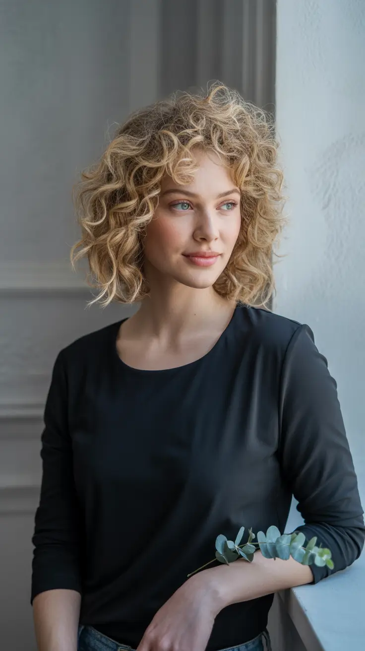winter hair color short bob haircuts Soft Blonde Curls With Bounce