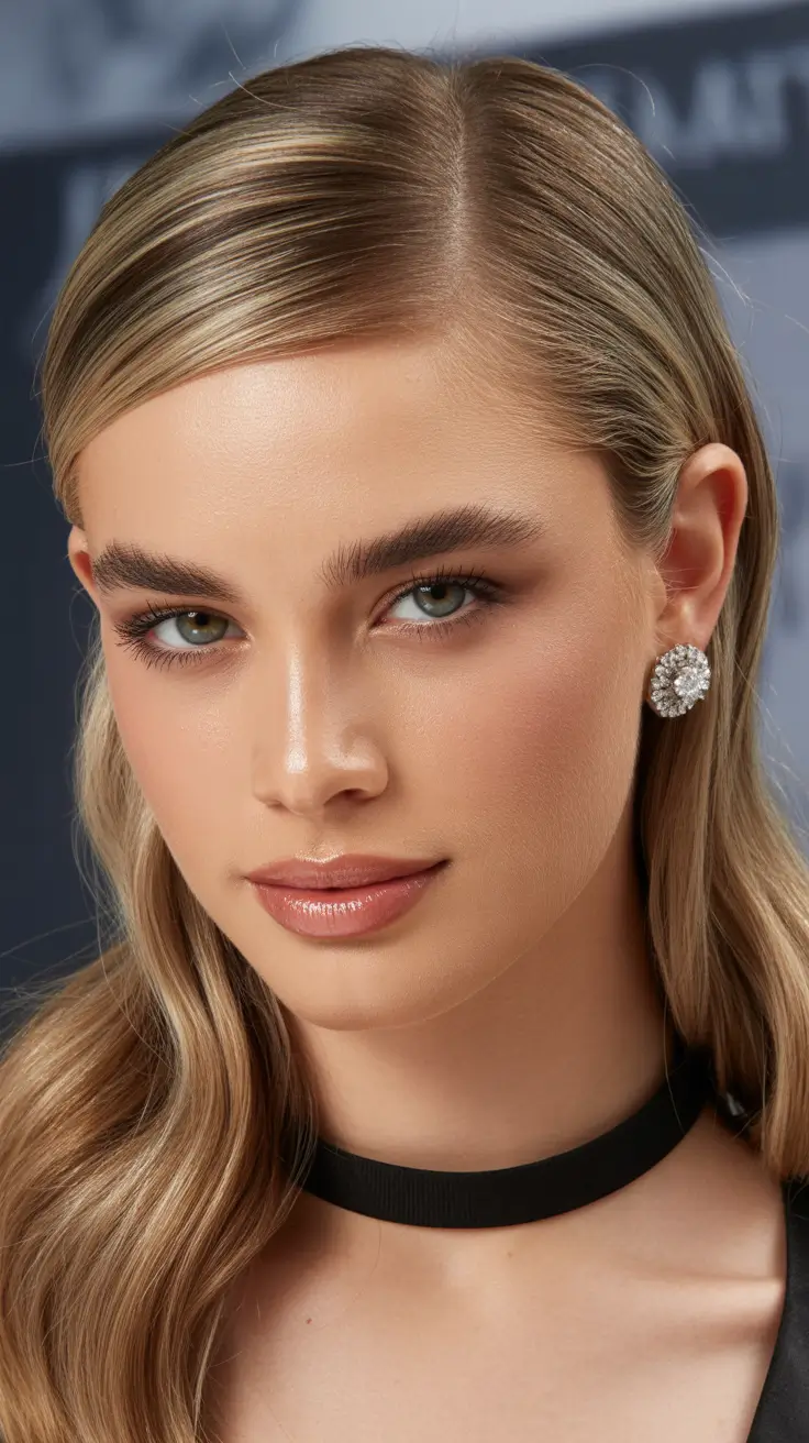 winter haircuts long round faces Polished Side-Parted Waves