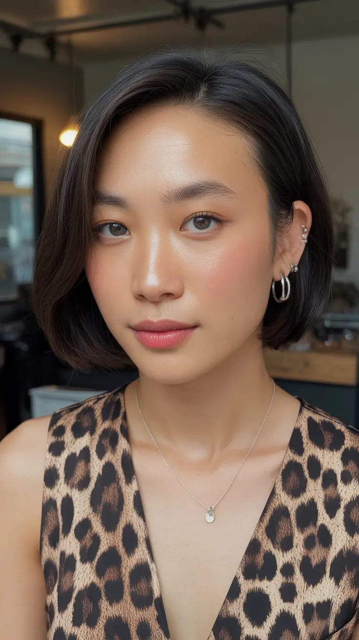 winter haircuts long round faces Sleek Side-Parted Lob