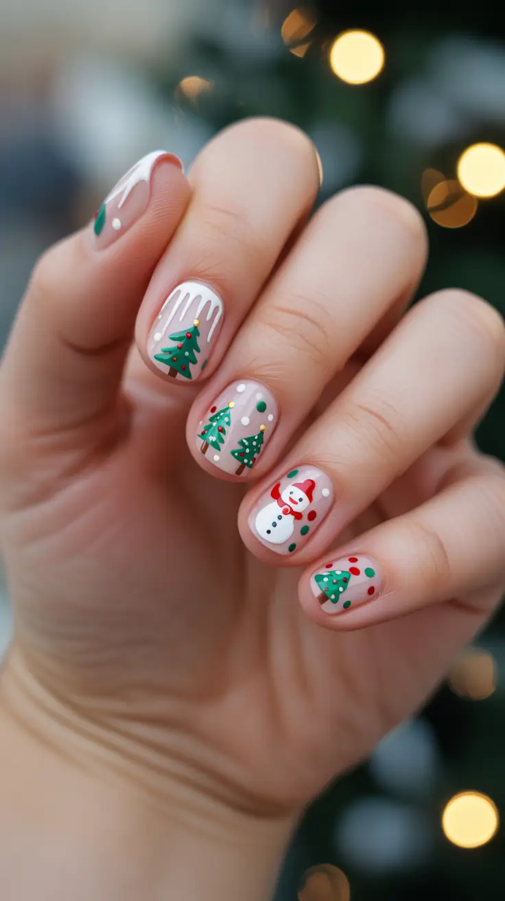 winter nails ideas short Holiday Cheer Minis