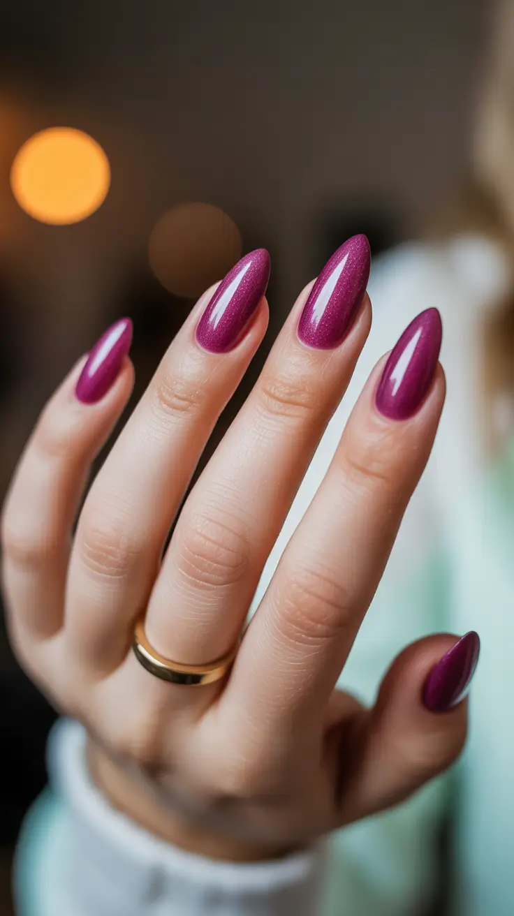 winter nails ideas 2026 Berry Glow Glam