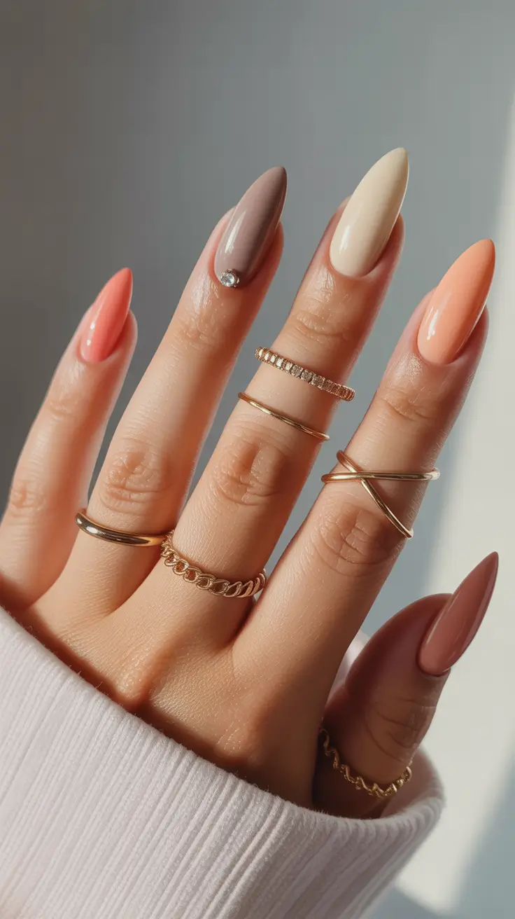 winter nails ideas nude Warm Neutrals Glow