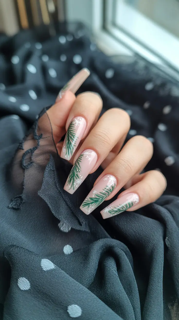 winter nails ideas green Frosted Pine Dreams