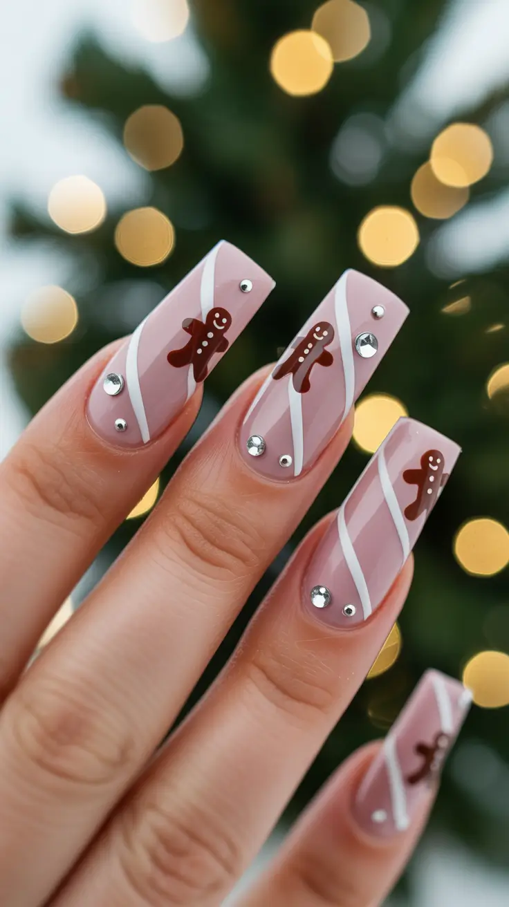 winter nails ideas gingerbread Gingerbread Delight