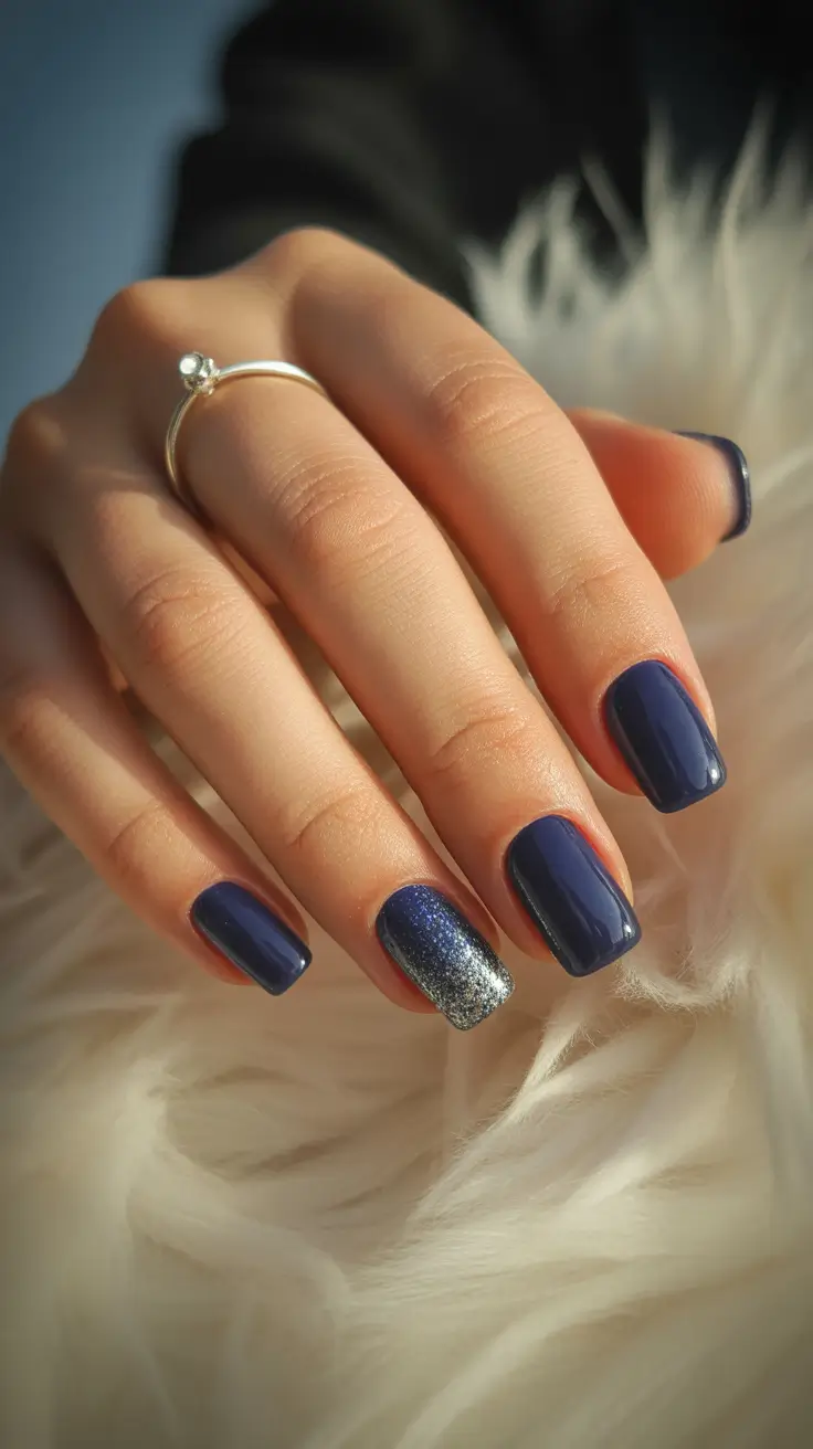 winter nails ideas blue Midnight Spark Touch