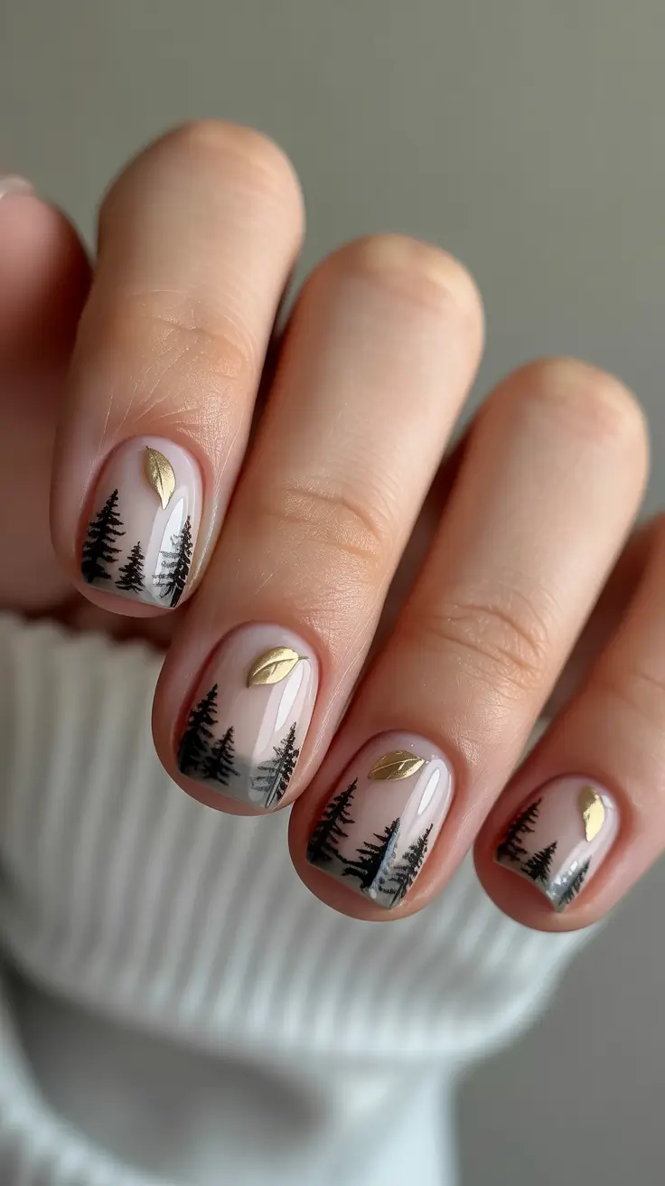 winter nails ideas black Forest Dreams