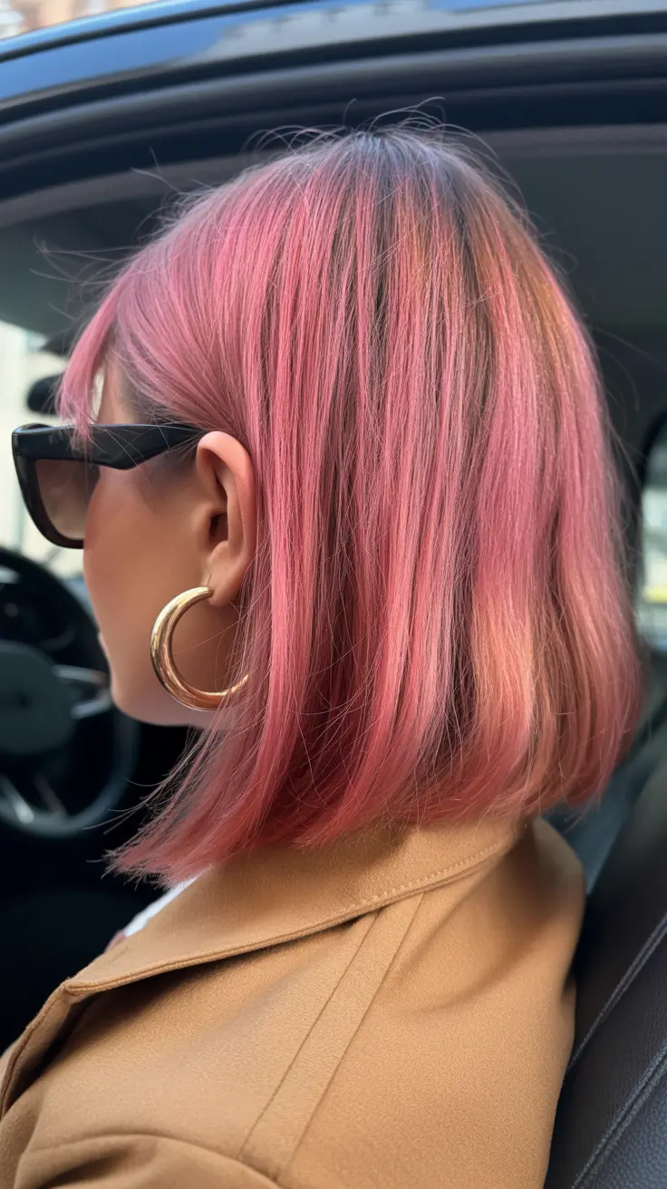 Frosted Rose Bob trending hair color for winter 2026