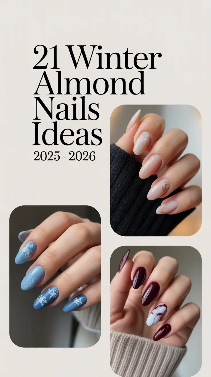 Winter Almond Nails Ideas 2025–2026: Classy, Cute & Christmas-Inspired Designs
