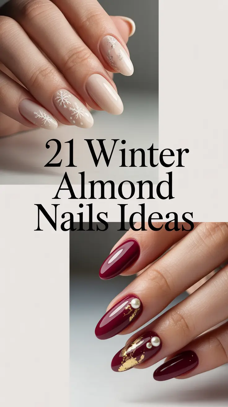 Winter Almond Nails Ideas 2025–2026: Classy, Cute & Christmas-Inspired Designs