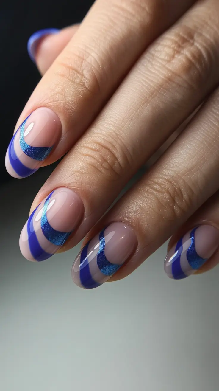 winter gel nails ideas 2025–2026 Arctic Wave French