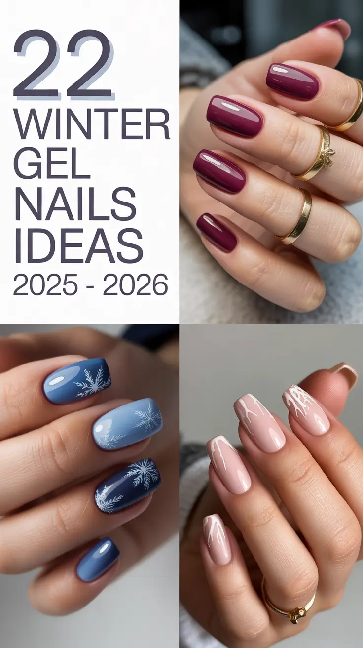 Winter Gel Nails Ideas 2025–2026: Classy, Cute & Easy Designs for Short and Almond Nails