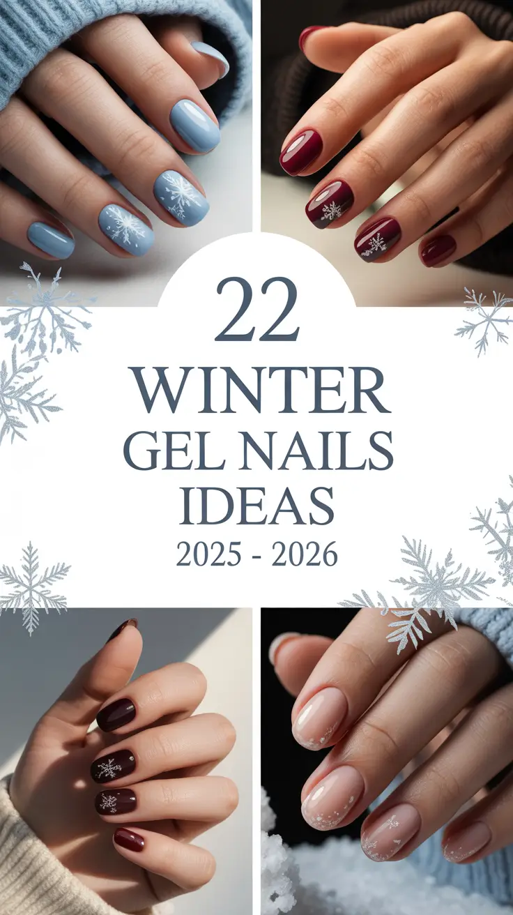 Winter Gel Nails Ideas 2025–2026: Classy, Cute & Easy Designs for Short and Almond Nails