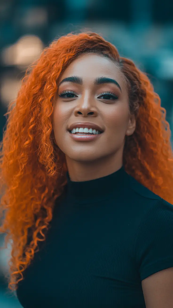 winter hair colors for black women Burnt Tangerine Glow