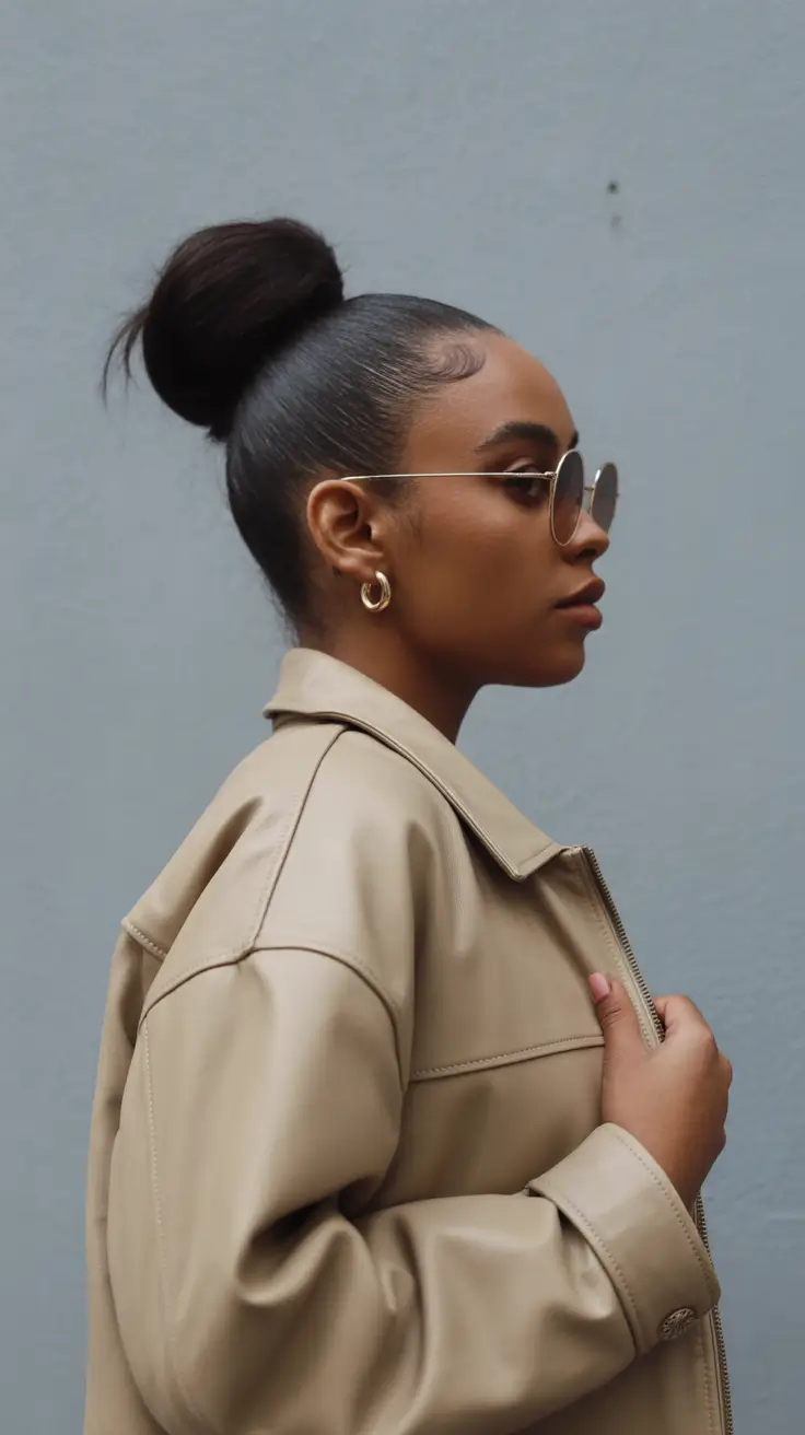 winter hair colors for black women Chocolate Sleek Bun