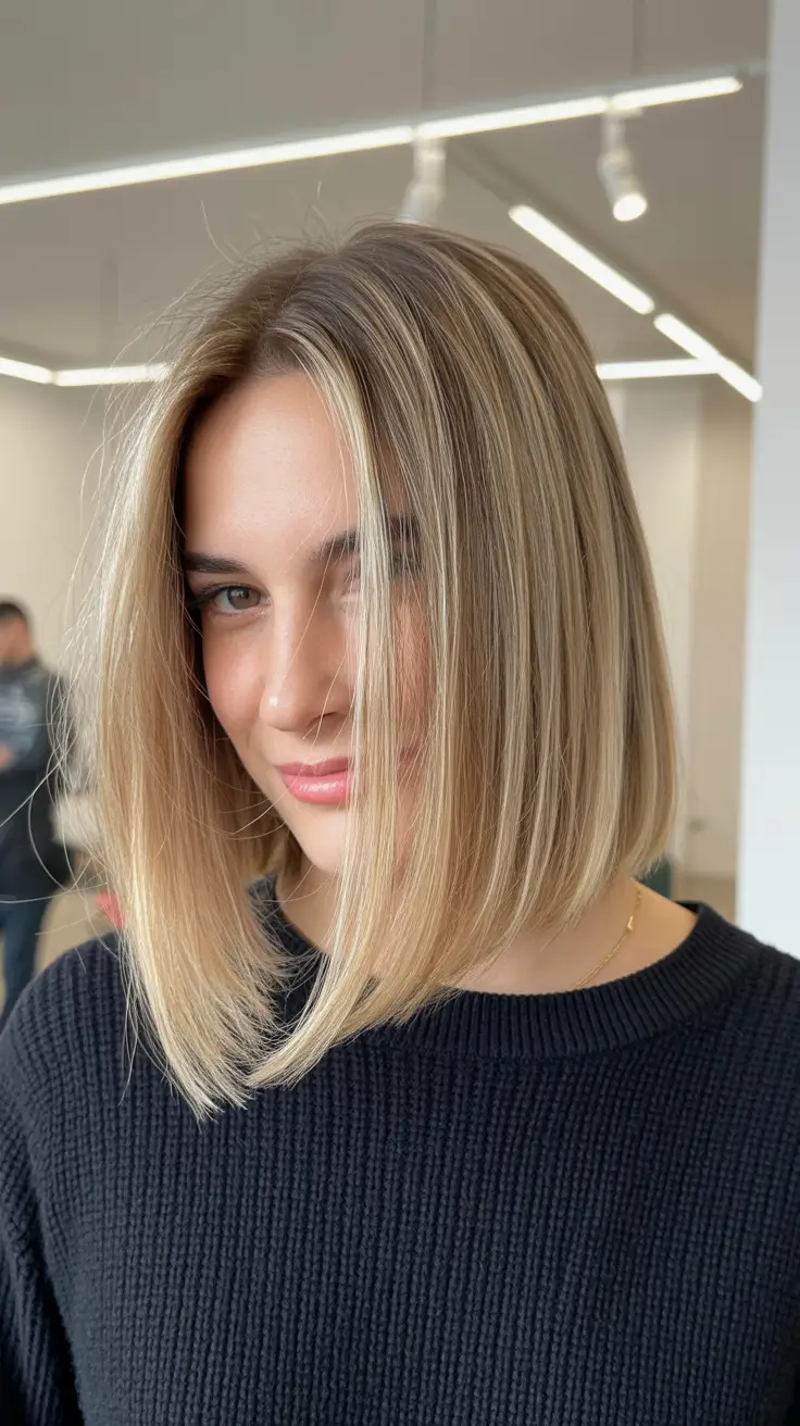 winter hair colors 2025-2026 for blondes Honey Beige Straight Cut