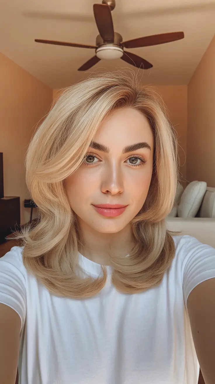 winter hair colors 2025-2026 for blondes Buttery Luxe Blowout