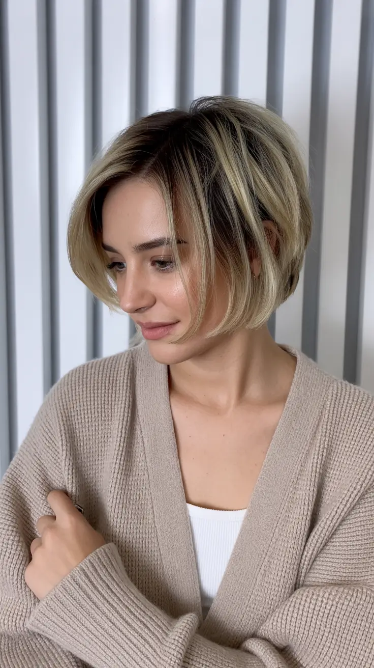 winter hair colors 2025-2026 for blondes Caramel Rooted Bob