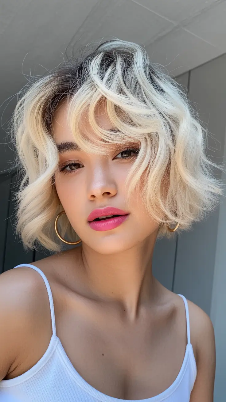 winter hair colors 2025-2026 for blondes Playful Cream Blonde Bob