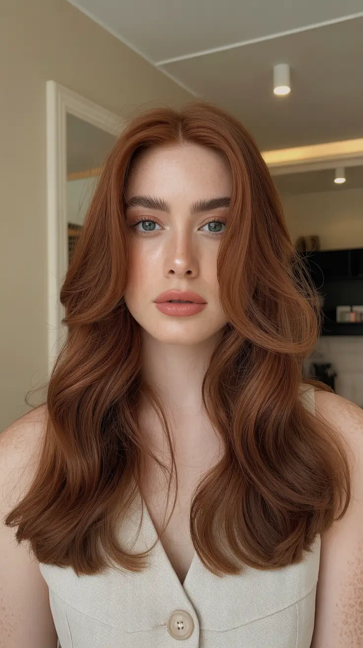 Winter hair colors 2025 2026 for brown hair Burnished Cinnamon Brown