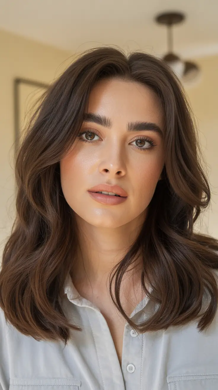 Winter hair colors 2025 2026 for brown hair Mocha Soft Layers