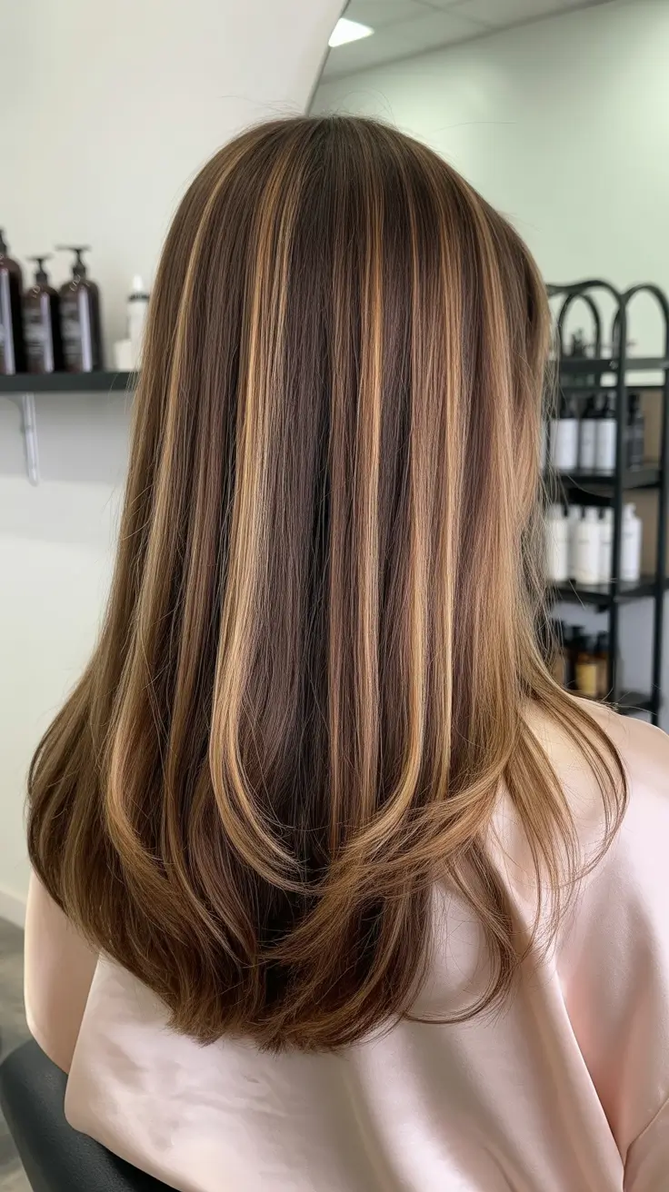Winter hair colors 2025 2026 for brown hair Honey Ribbon Balayage