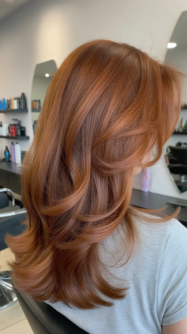 Winter hair colors 2025 2026 for brown hair Copper Brown Layers