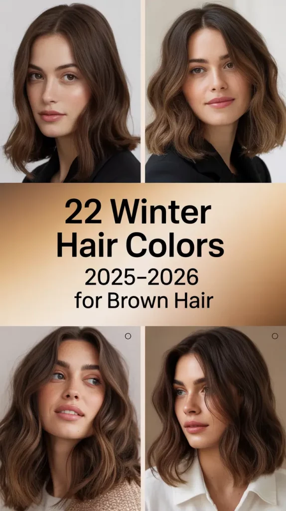 Winter Hair Colors 2025–2026 for Brown Hair: Chic Brunette Ideas with Highlights and Deep Chocolate Tones