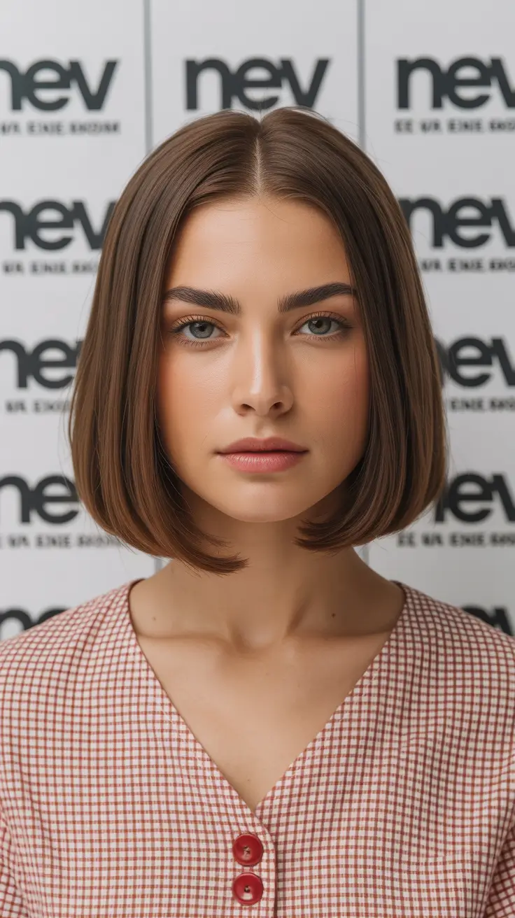 winter hair colors for brunettes 2026 Modern Bob with a Natural Shine