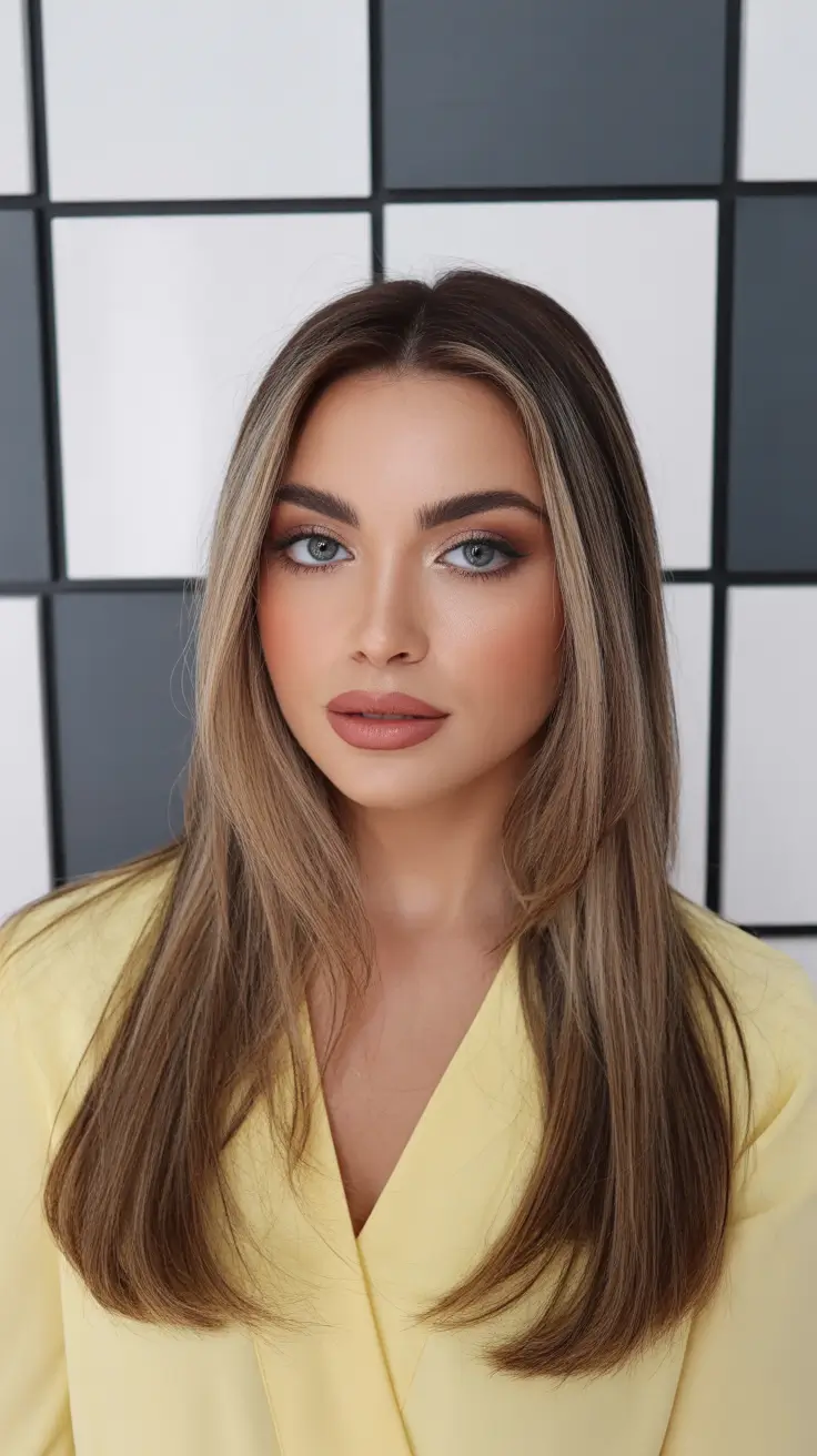 winter hair colors for brunettes 2026 Soft Latte Balayage Layers