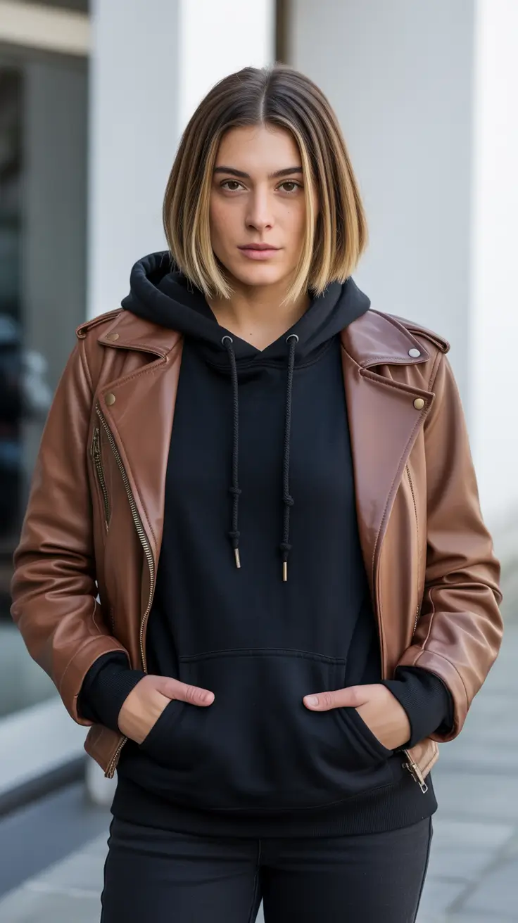 winter hair colors for brunettes 2026 Two-Tone Blonde Contrast Bob
