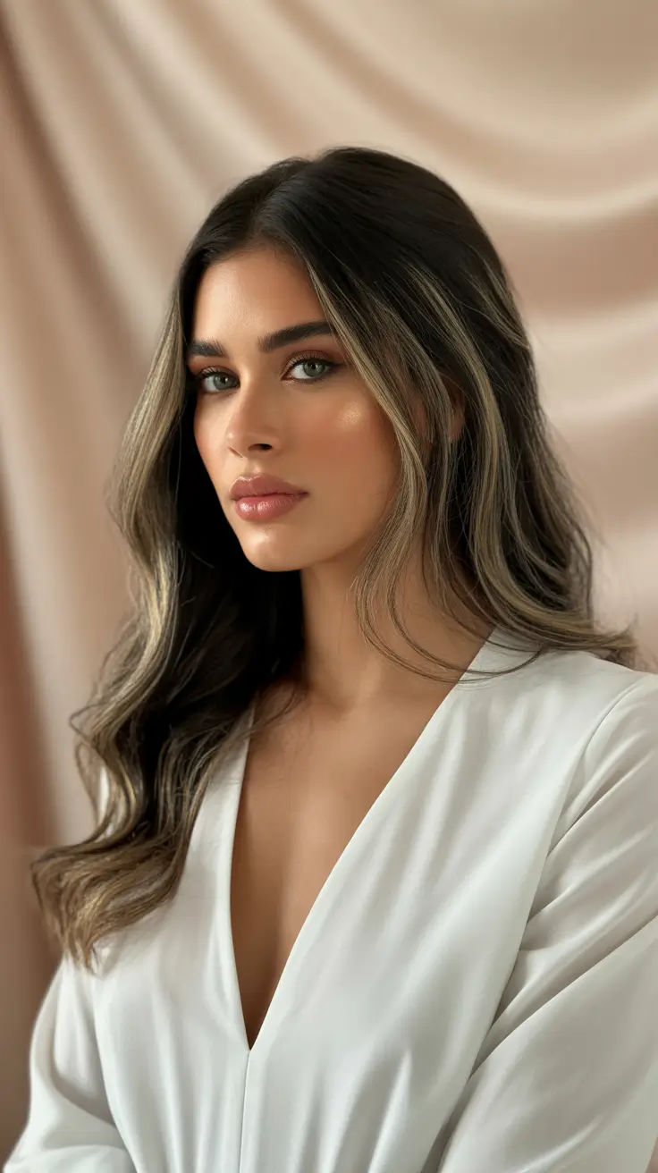 winter hair colors for brunettes 2026 Soft Balayage Caramel Glow