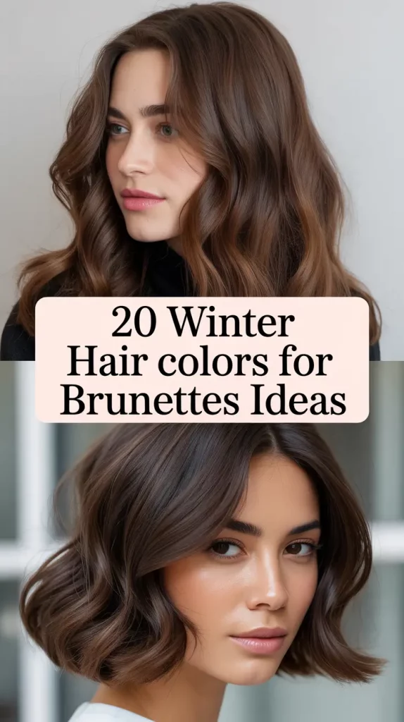 Winter Hair Colors for Brunettes Ideas 2025 – 2026: Balayage Fall Dark Brown, Caramel Highlights & Red Touches for the Season