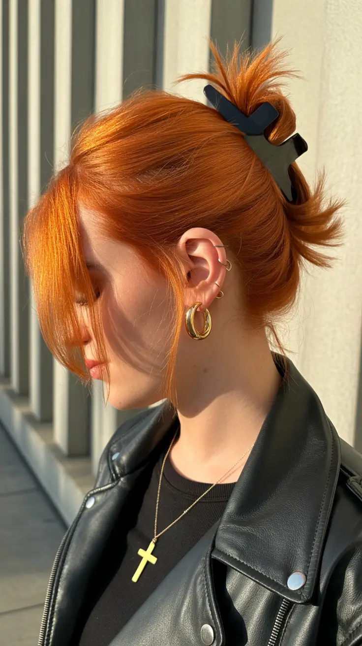 winter hair colors for short hair Amber Gleam Updo