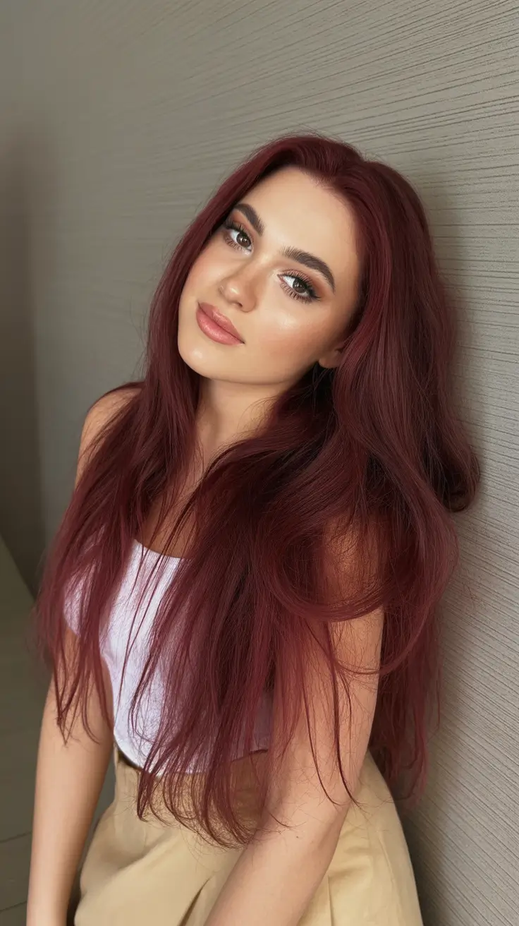 winter hair colors for brunettes 2026 Berry Brunette Lengths