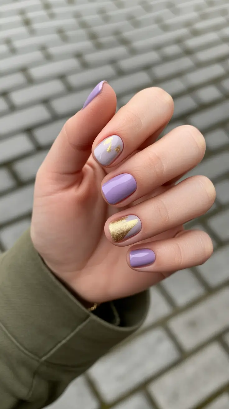 winter nails designs short Pastel Geometry