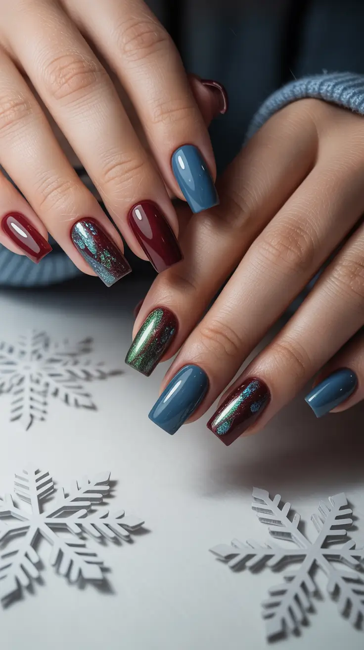 winter nails designs Frosted Forest Mix