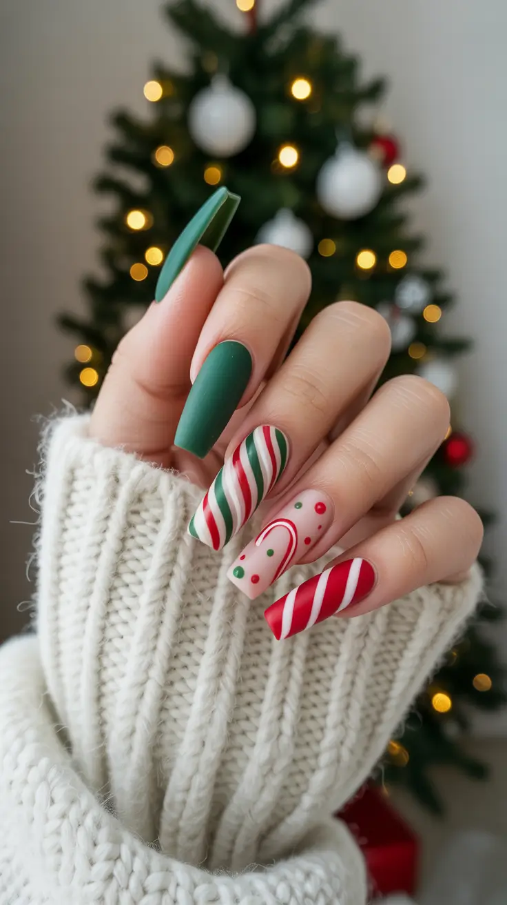 winter nails design christmas snow Christmas Candy Fantasy