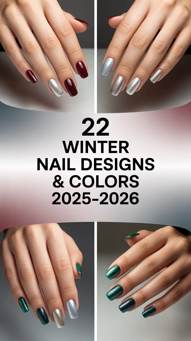 Winter Nail Designs & Colors 2025–2026: Classy, Cute & Easy Ideas for a Chic Winter Look