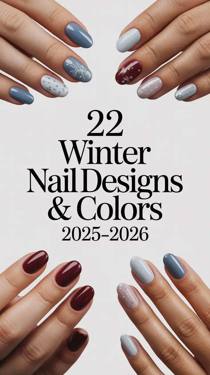 Winter Nail Designs & Colors 2025–2026: Classy, Cute & Easy Ideas for a Chic Winter Look